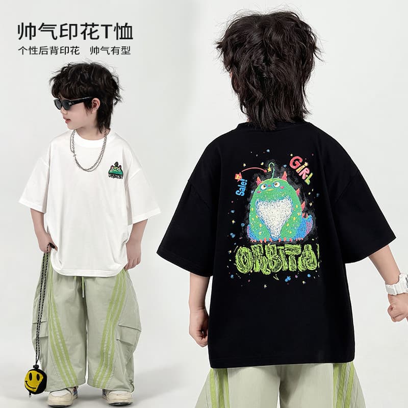 Vestido de verão estampado para meninos de trabalho médio * 43585