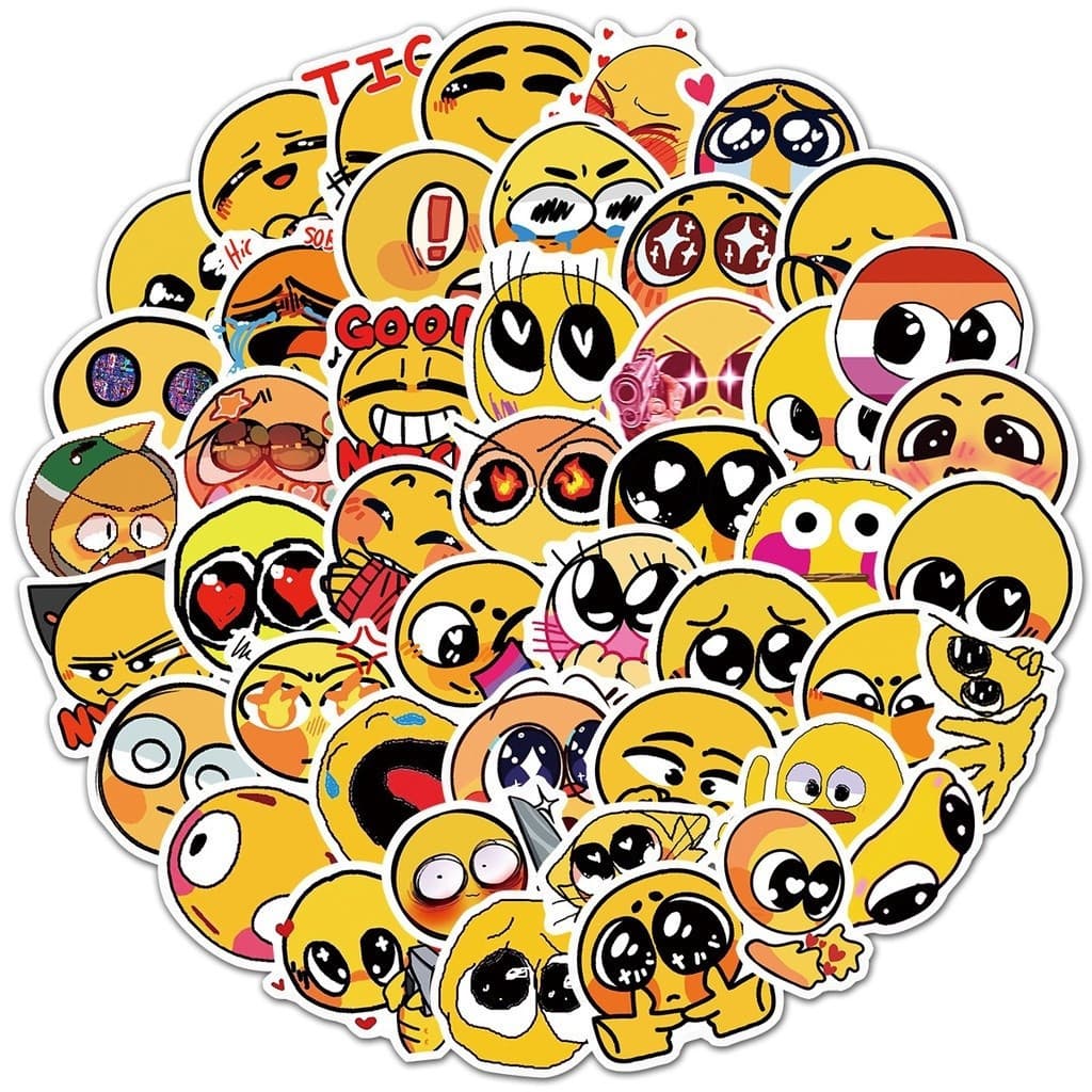 Kit com 100 adesivos de emojis para celular, computador, carro e caderno