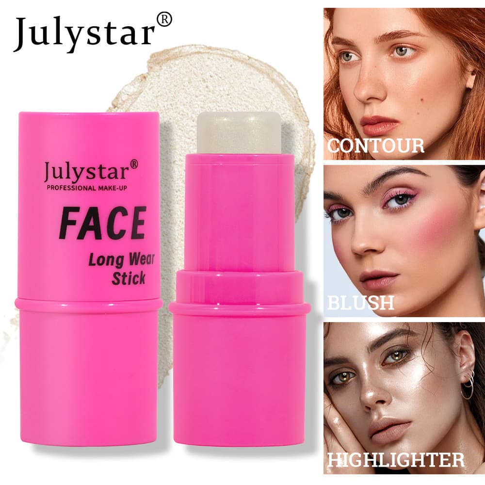 Contorno iluminador multifuncional maquiagem rosto Blush Primer perolado brilho deitado bicho da seda nariz sombra conto