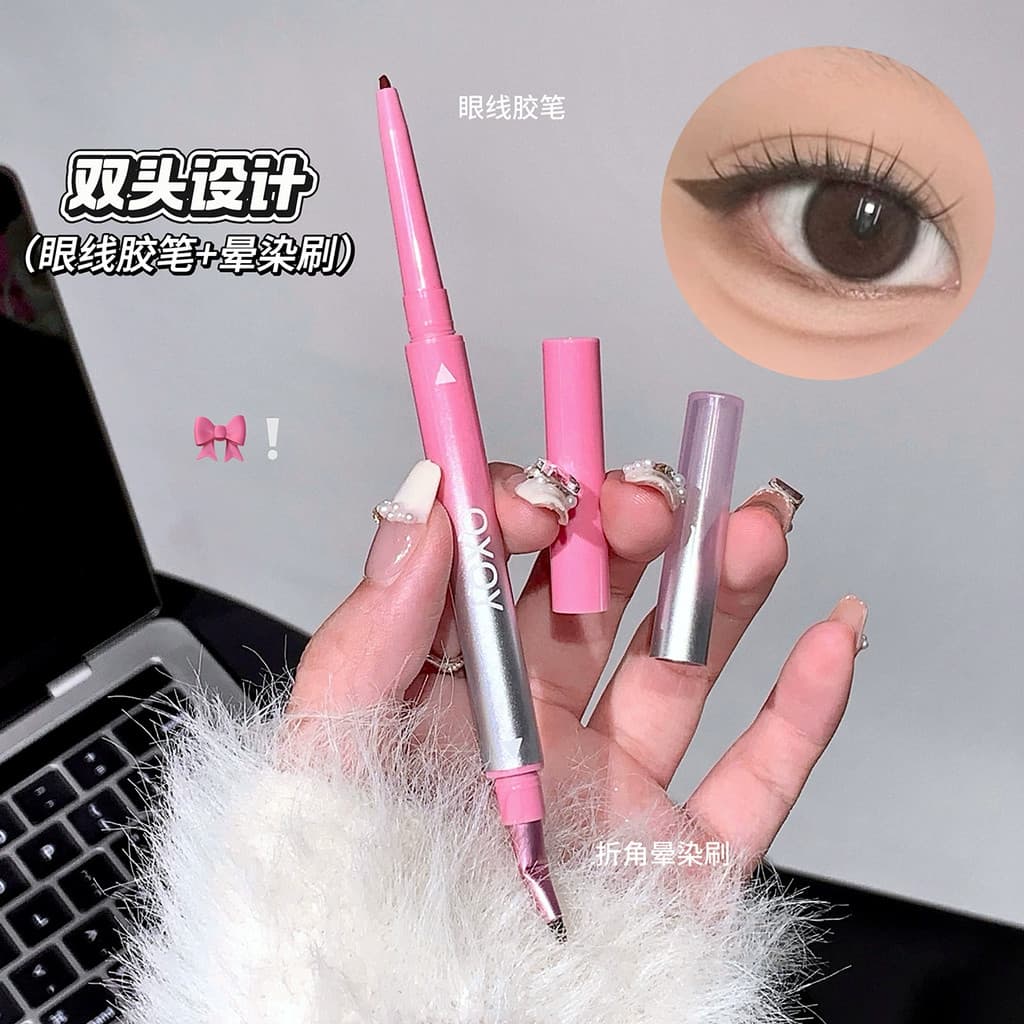 Maquiagem requintada para os olhos da série Fox!Caneta de Gel delineadora de ponta dupla, delicada, sedosa, suave, desen