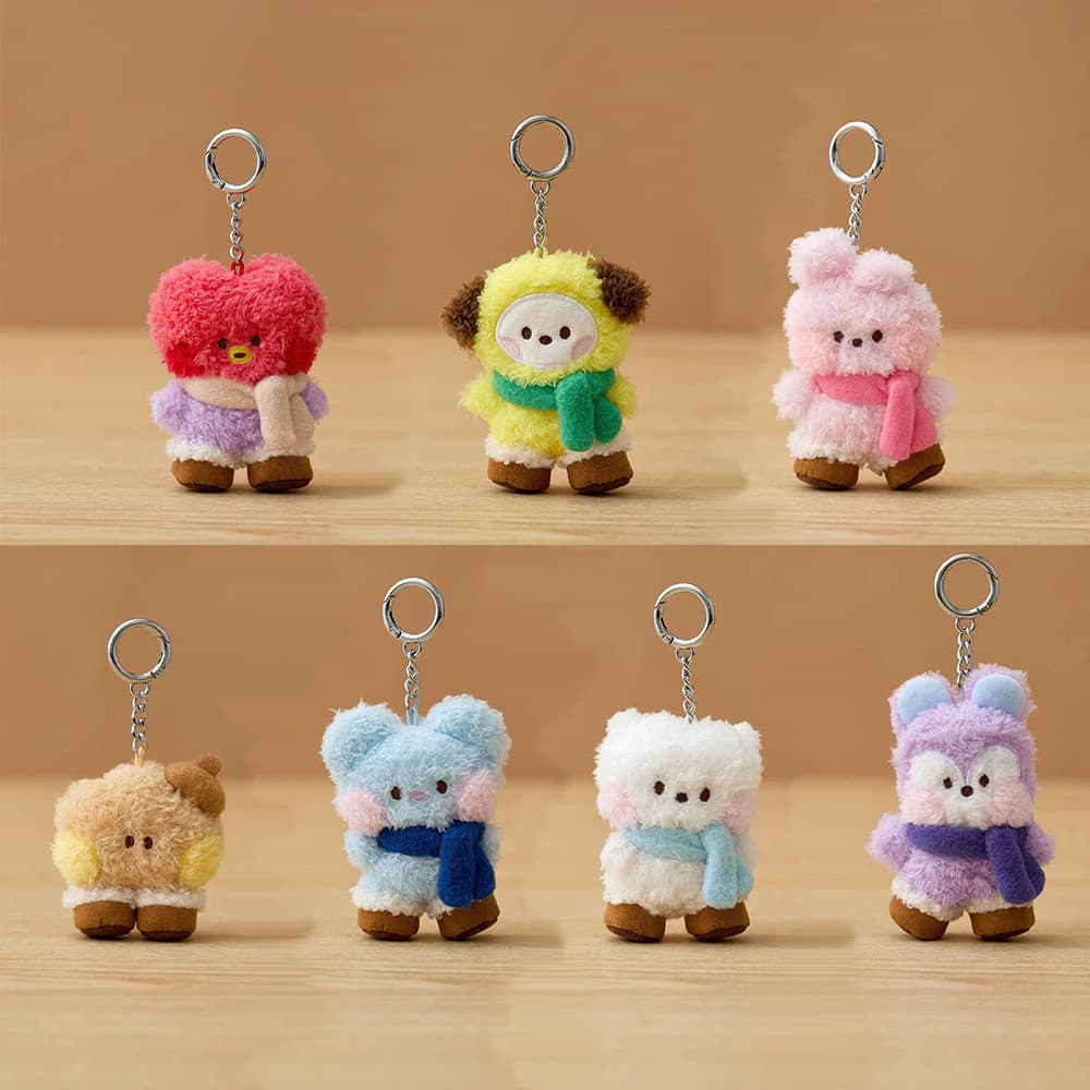 Bt21 bts Cachecol Botas de Neve Boneca de Pelúcia Pingente Chaveiro de Pelúcia