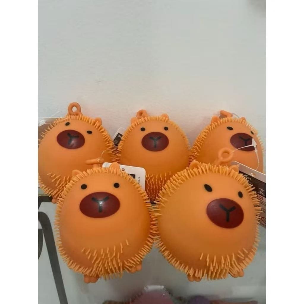 Mini brinquedo Kapibala iluminado, brinquedo de borracha macia portátil para aliviar o estresse