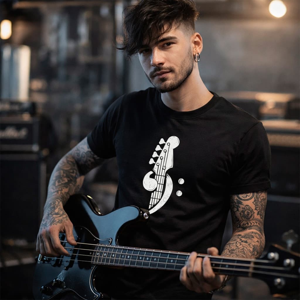 Camisa Algodão Básica Camiseta Contra Baixo Musica Intrumento Baixista