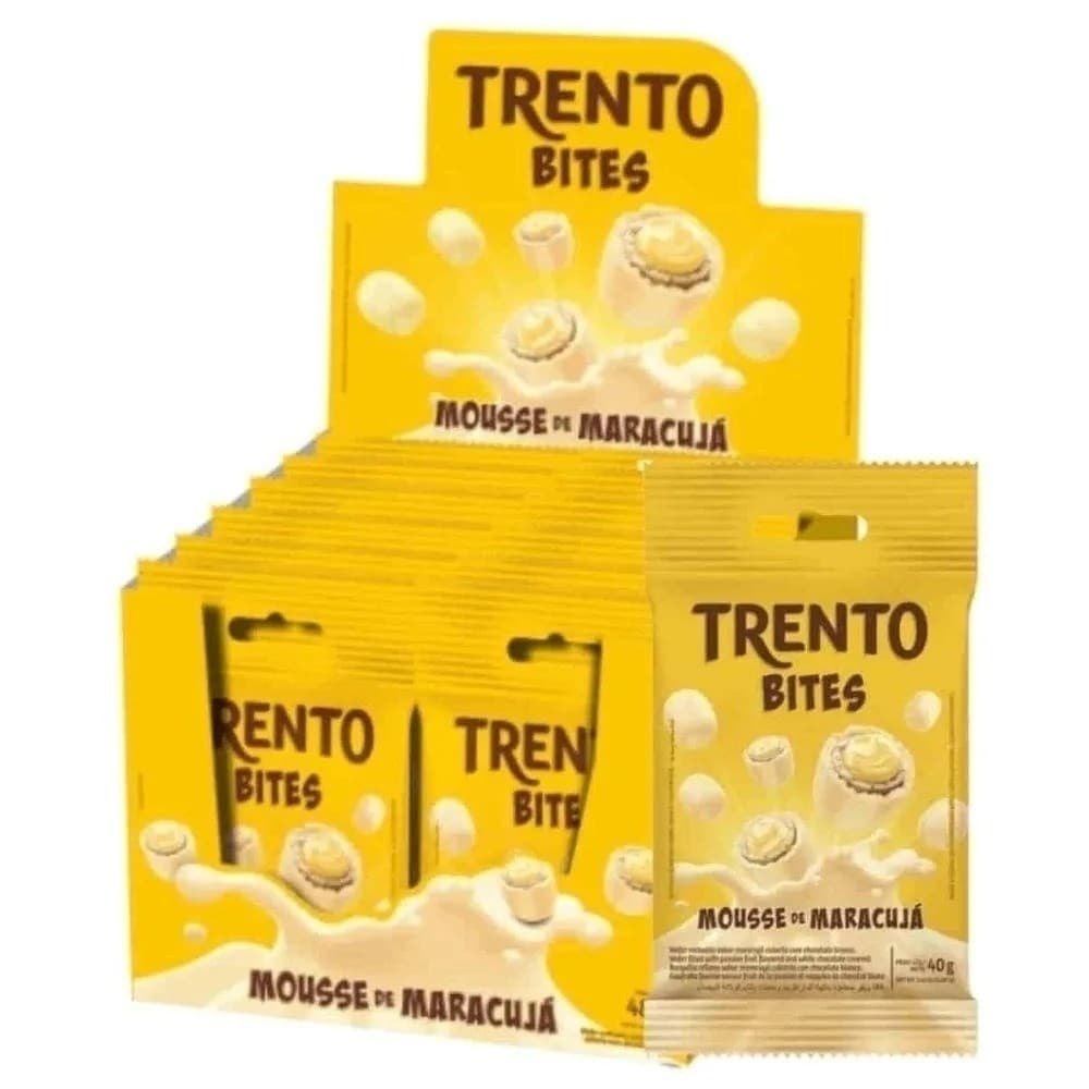 Trento Bites Mousse De Maracujá c/ Chocolate Branco 12un x 40g cada -480g