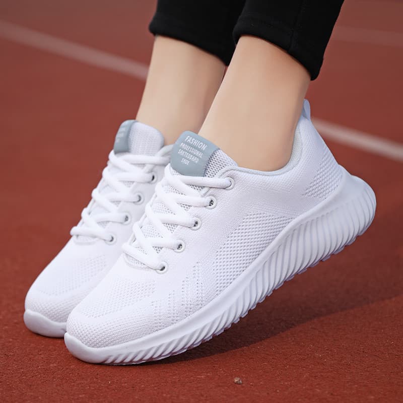 Beamon outono sapatos femininos sapatos brancos estudantes malha respirável tênis de corrida leve sapatos esportivos cas