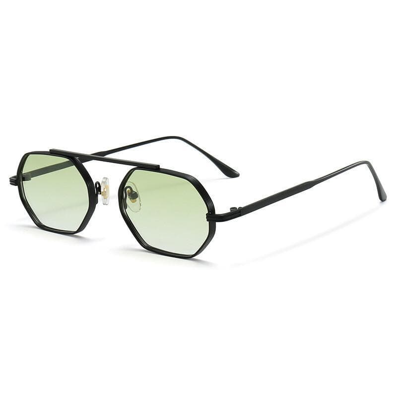 Óculos de Sol Retrô de Metal com Armação Pequena Poligonal, Elegantes, para Homens e Mulheres, Resistentes aos Raios UV-