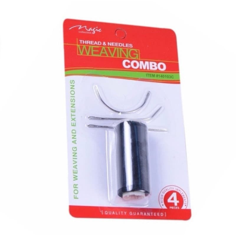 Kit pacote com 12 peças Entrelace Para Mega Hair 3 Agulhas + 1 fio de Linha lastex 10m