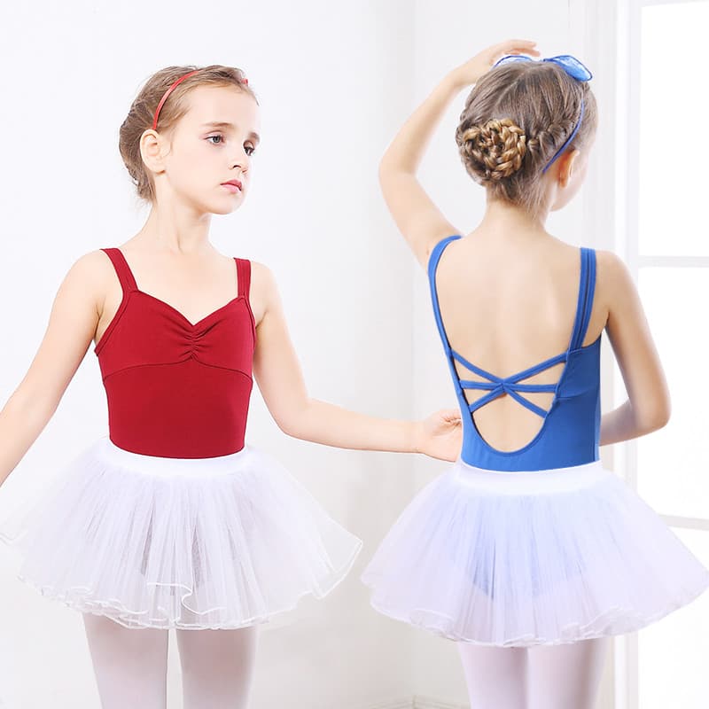Meninas prática trajes de dança crianças Ballet Sling meninas de uma peça exame chinês desempenho ginásio terno