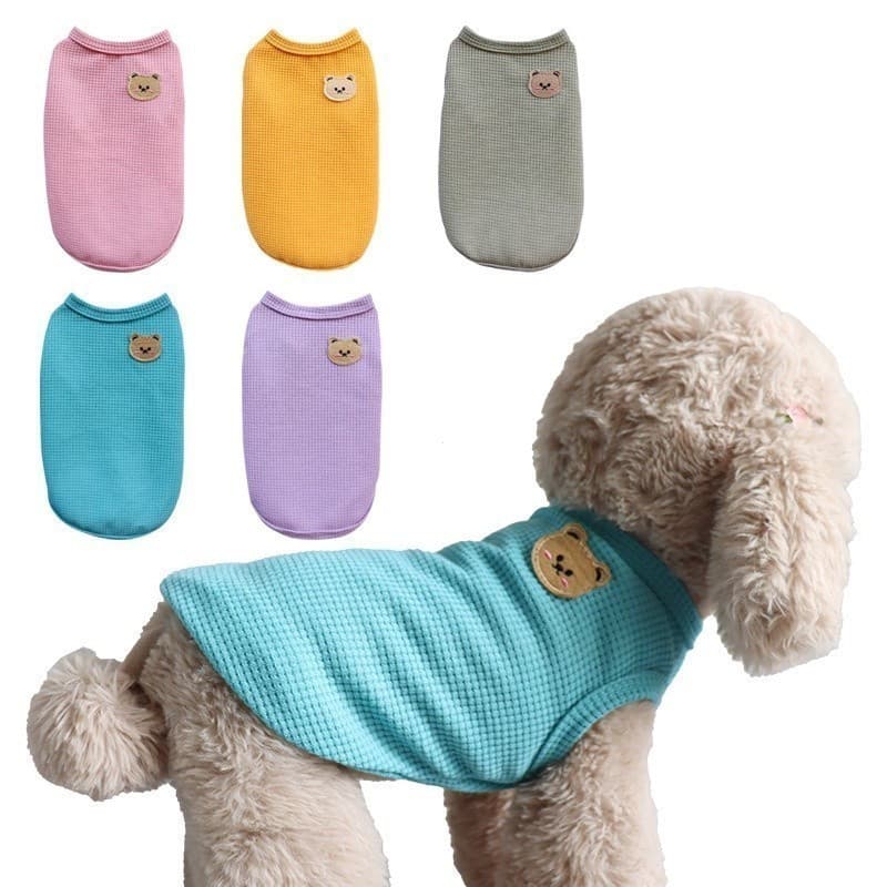 Bear Pet Dog Clothes Cat Solid Clothing Dogs Thin Small Fashion Chihuahua Summer Breathable Pug Pet Clothes*-&&*-**