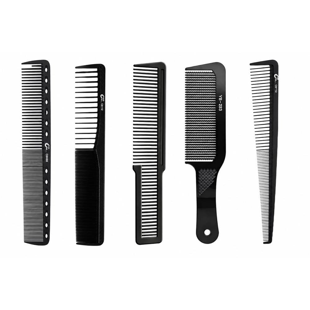 Kit 5 Pentes Carbono Preto Profissional Umi