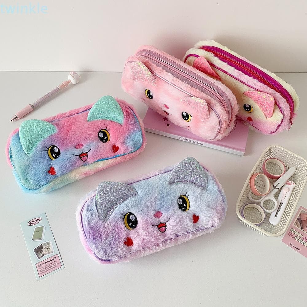 Estojo De Lápis Estilo Coreano TWINKLE , Bolsa De Papelaria Y2K De Armazenamento De Mesa De Grande Capacidade , Caneta D