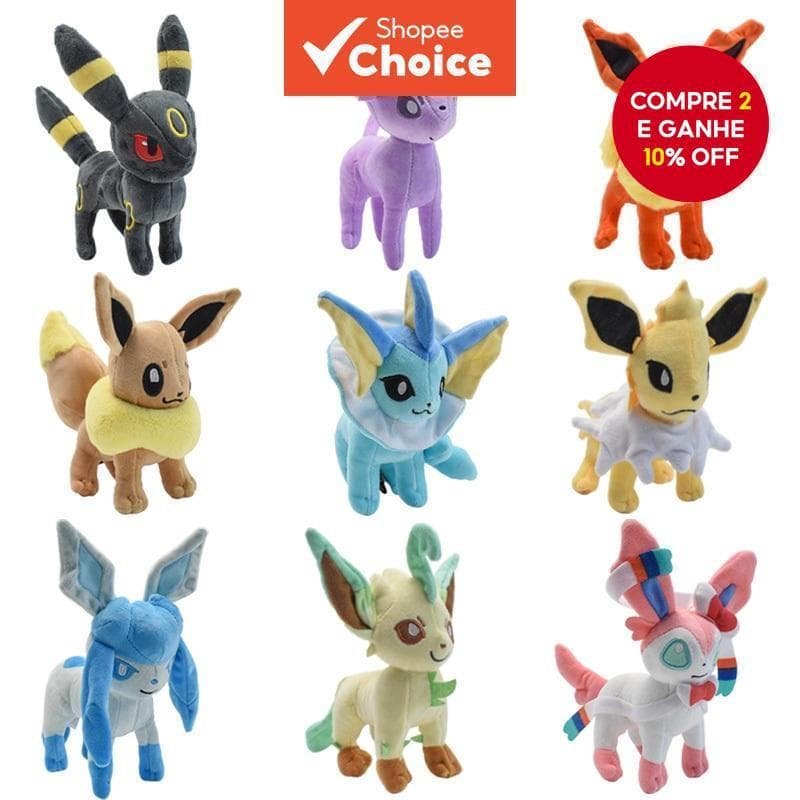 9styles Pokemon Plush Eevee Sylveon Flareon Espeon Jolteon Umbreon Vaporeon Leafeon Glaceon Boneca Recheada Macia