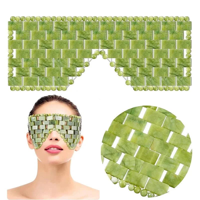 Máscara de Olhos Refrescante de Jade Natural, Massageador de Jade, Máscara para Olhos, Ferramentas de Cuidado, Pedra par