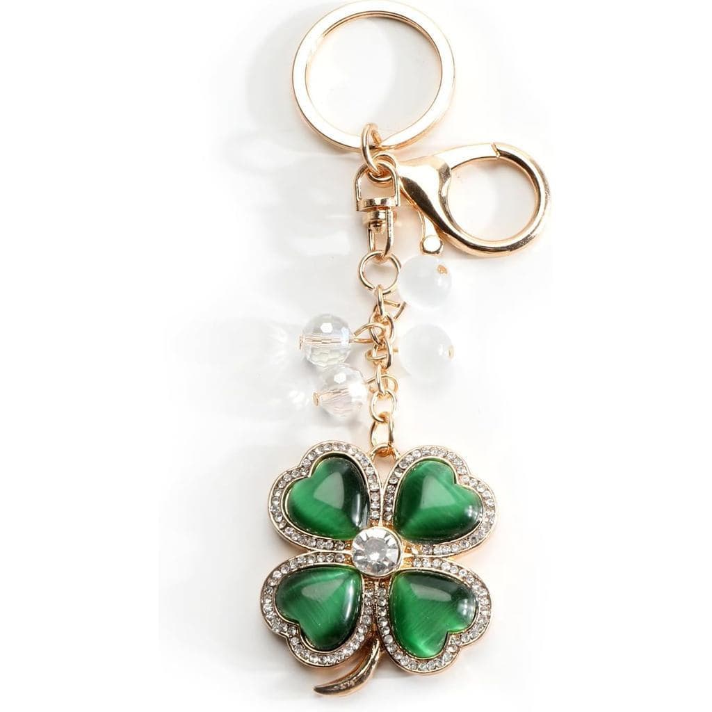 Bonito Trevo De Quatro Folhas Chaveiro Com Strass Bling Sorte Keycharm Para Mulheres Boa s Sacos Presente Perfeito