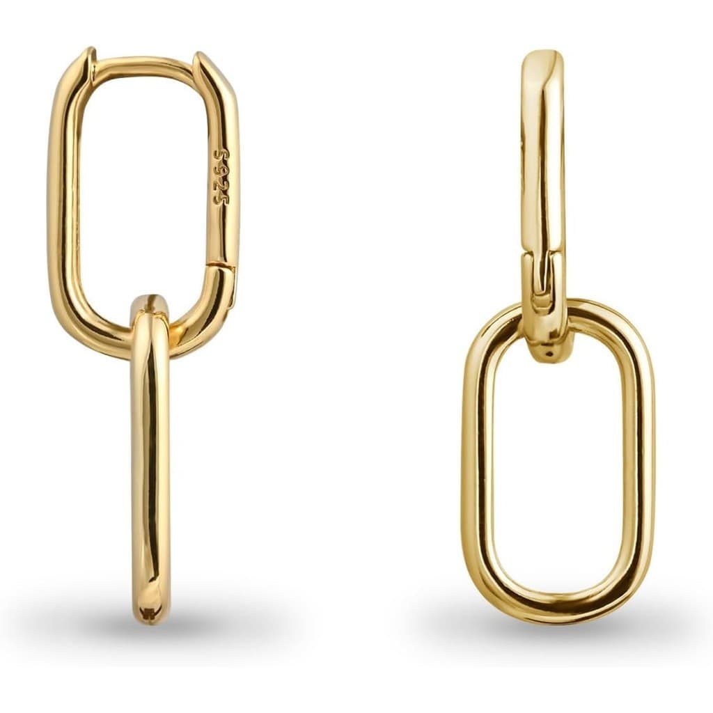 brincos de argola dupla, pequenos brincos de argola de prata para orelhas sensíveis, brincos quadrados para presentes