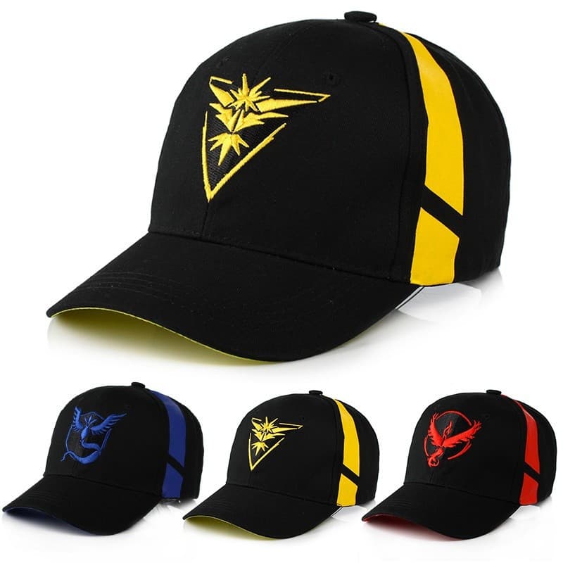 Equipe Instinto Pokemon Go Boné Chapéu Valor Mística Preto De Beisebol Das Mulheres Dos Homens Snapback