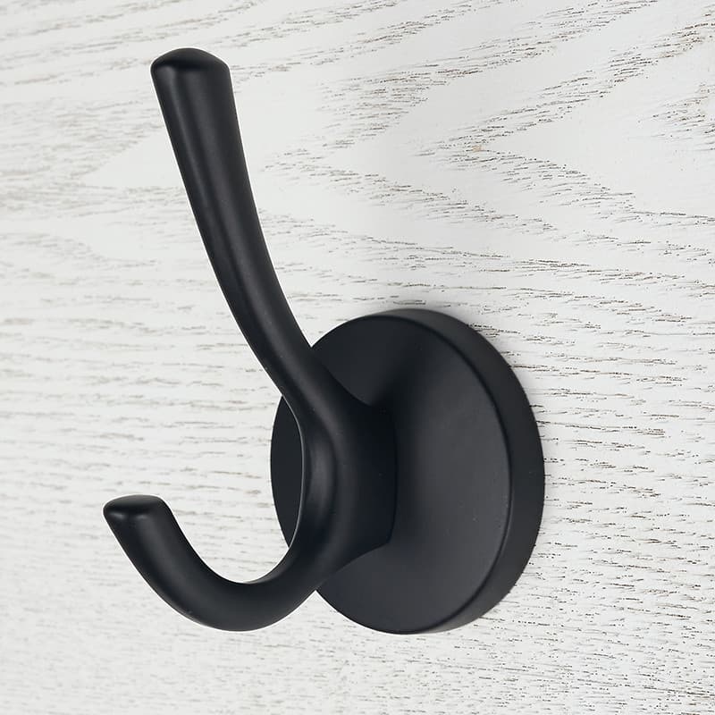 Banheiro estilo europeu roupas gancho sólido preto casaco gancho único gancho fixado na parede Retro porta roupas gancho