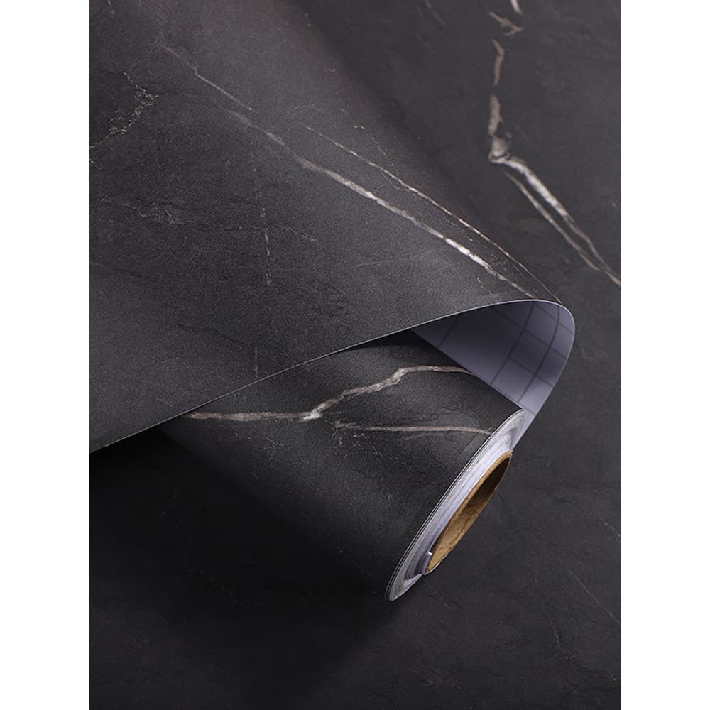 Preto fosco padrão de mármore adesivo papel de parede auto-adesivo cozinha à prova de óleo Desktop ardósia bancada mesa