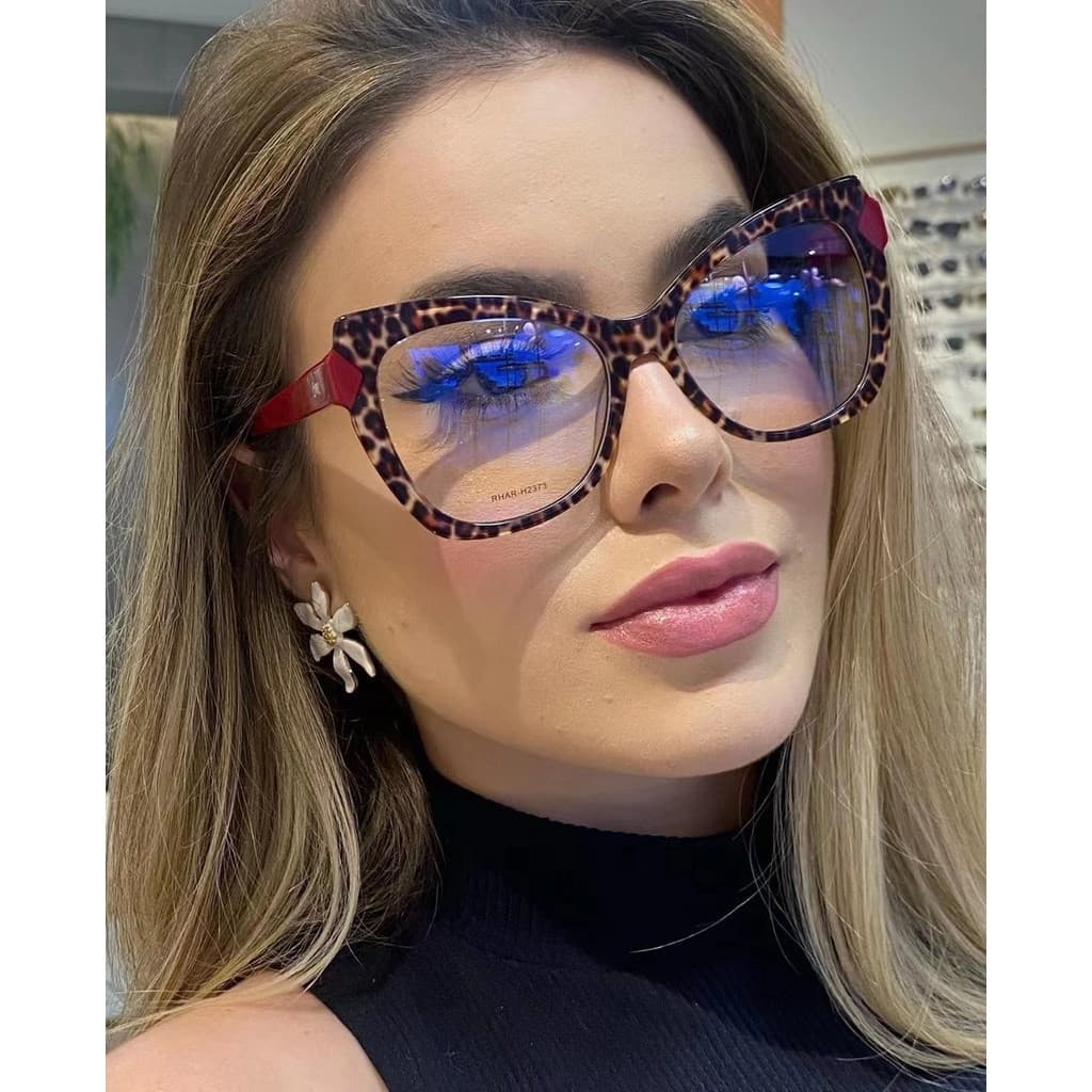 Moda Grande Armação Preta Óculos Anti-Azul Leve Design De Olho De Gato Lentes Substituíveis De Moldura Plástica Homens M