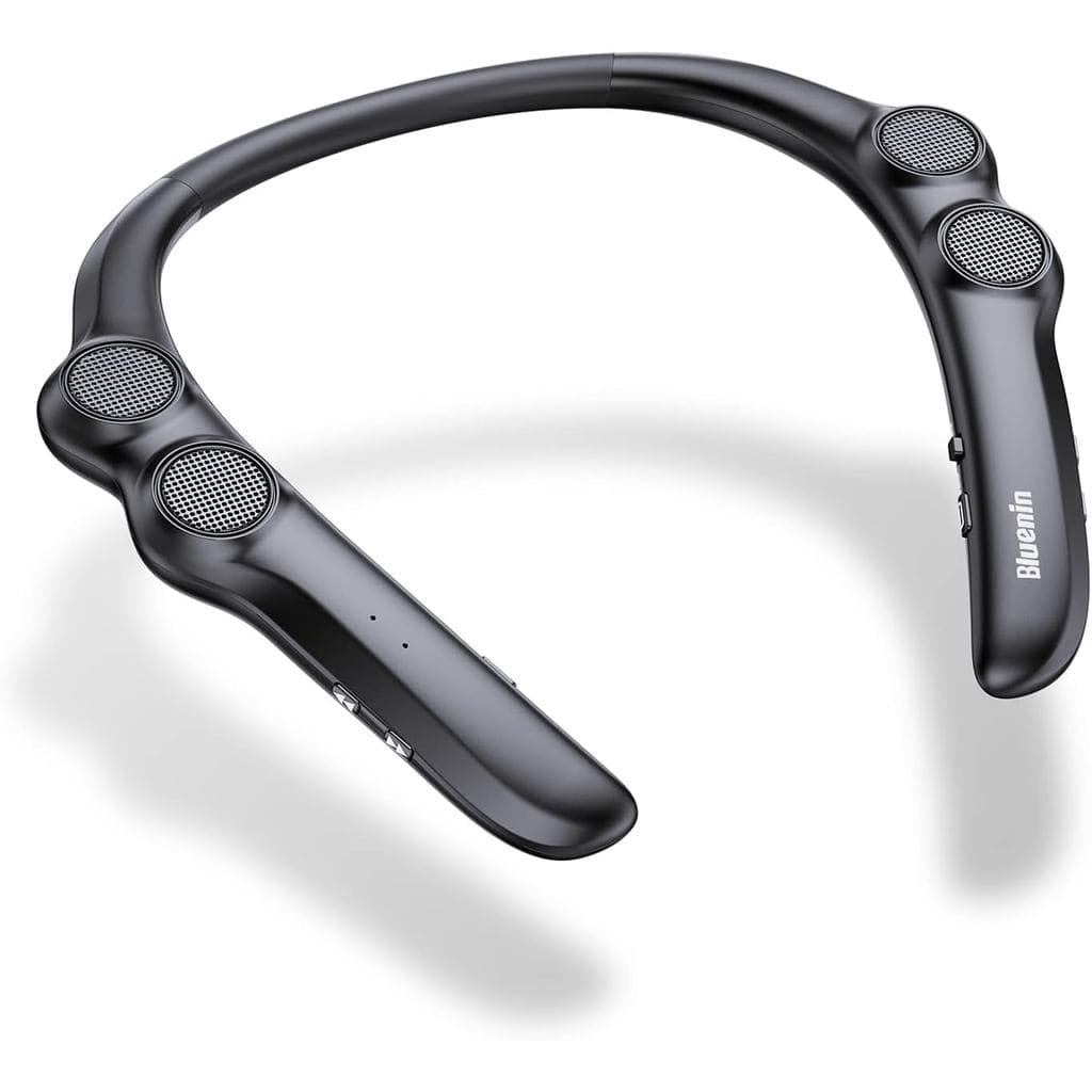 Caixa de Som Bluetooth de Pescoço Gardway, Caixa de Som Sem Fio Vestível com Peso Ultraleve de 78g, Som Estéreo 3D de Al