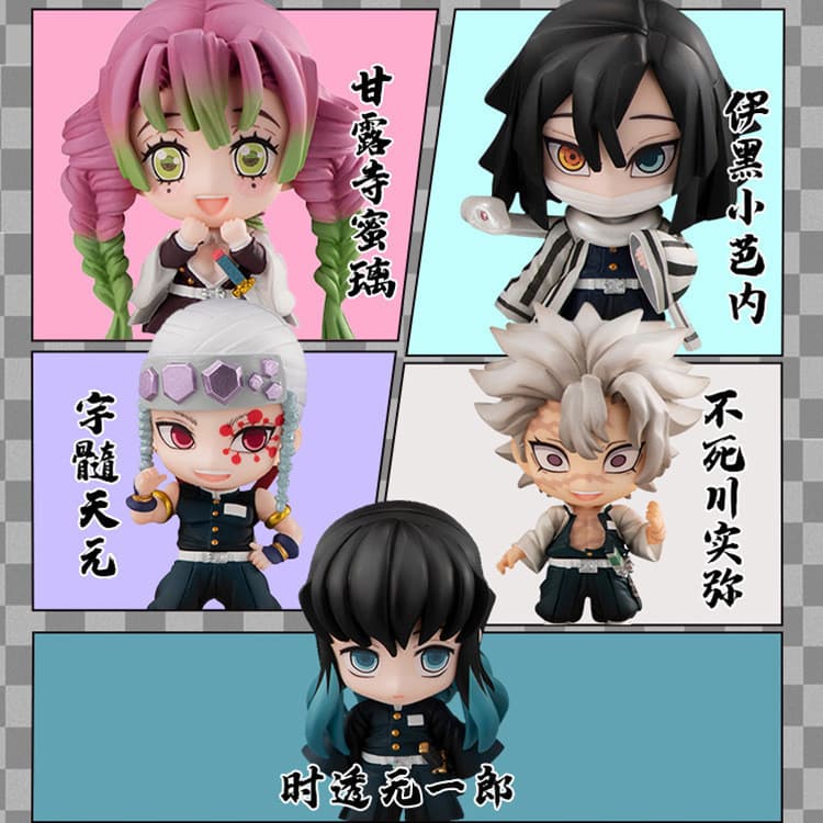 Figuras Surpresa Q-version de Demon Slayer, 5 Personagens, Modelos de Brinquedos da Moda, Produtos de Anime EXPQ