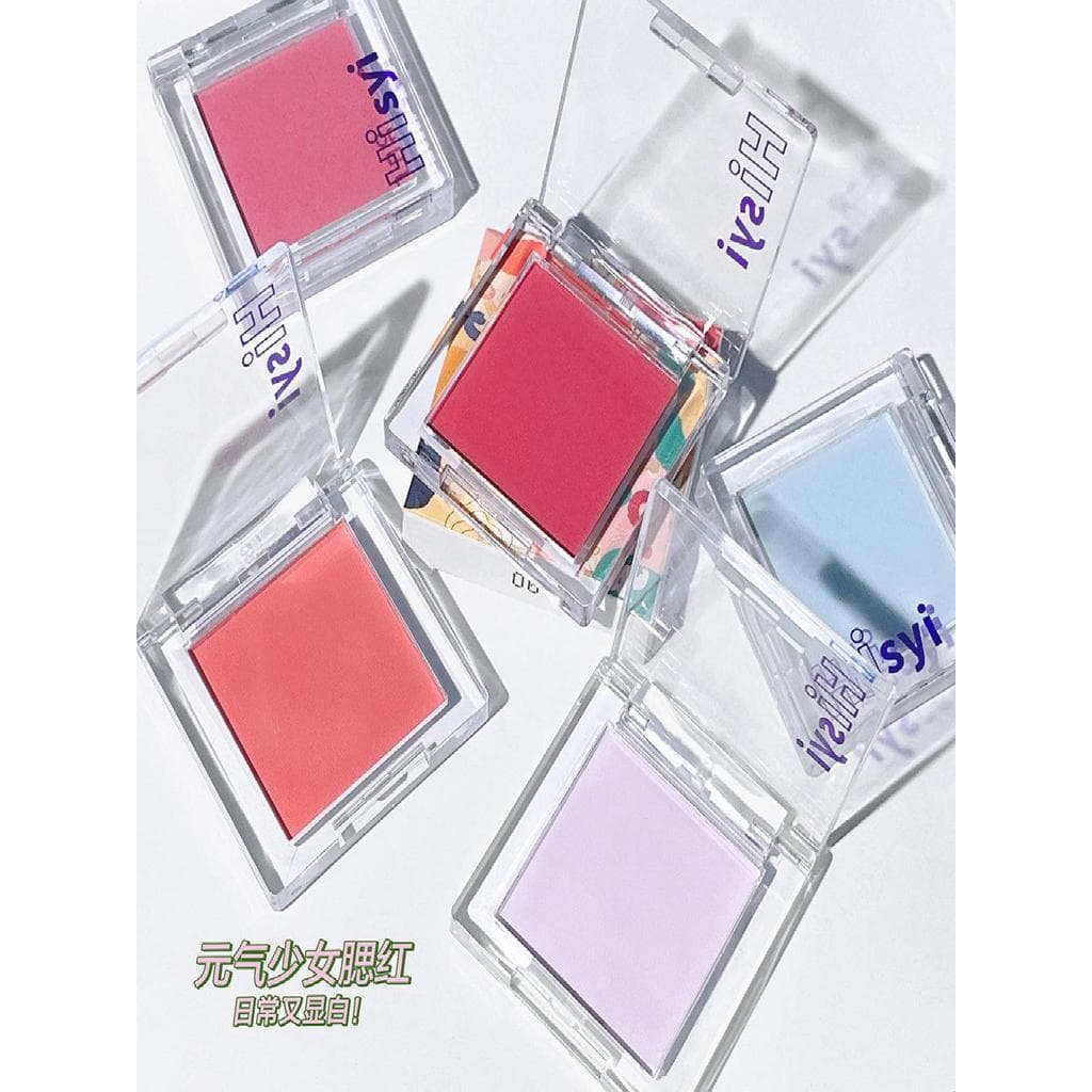Blush roxo HISYI HISYI Cocoa Monocromático Blush Palette Puro Desejo Expansão Cor Blush Azul Blush Roxo Natural Iluminar