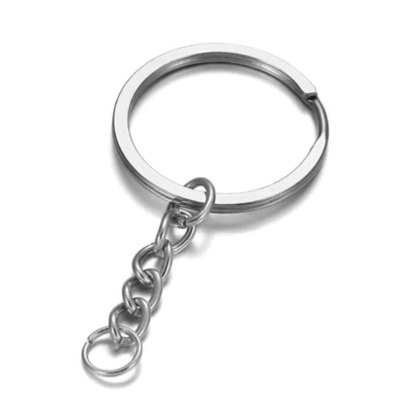 argola para chaveiro italiana achatada - prata - 25mm + elo - 150 peças