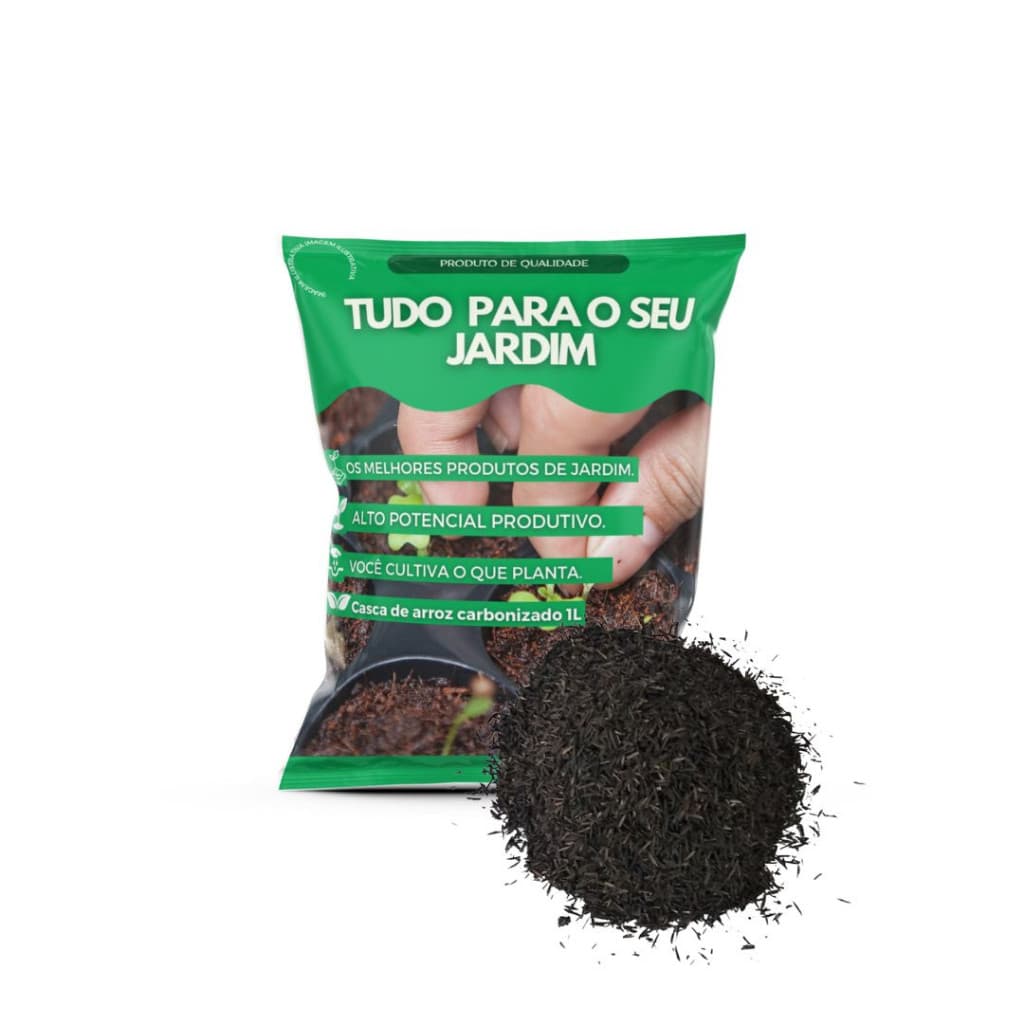 1L Casca de Arroz Carbonizada: Melhore a Retenção de Água e Nutrientes!