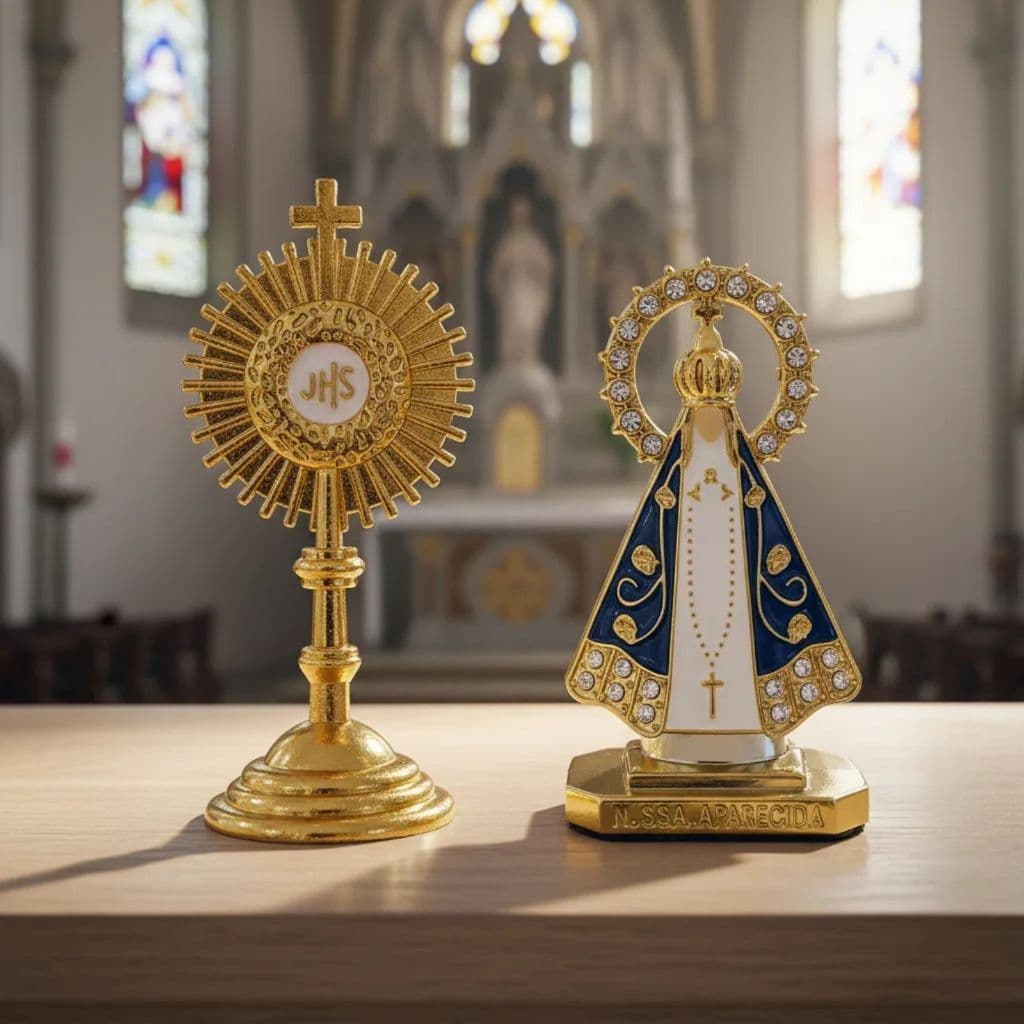 Kit Nossa Senhora Aparecida Ostensório Painel MesaCarro Caminhão LINDO