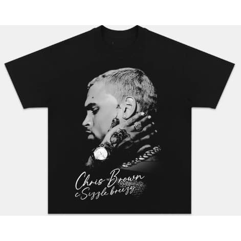 Camiseta  Artista Pop Chris Chris Brown Lançamento Unissex 100% Algodão