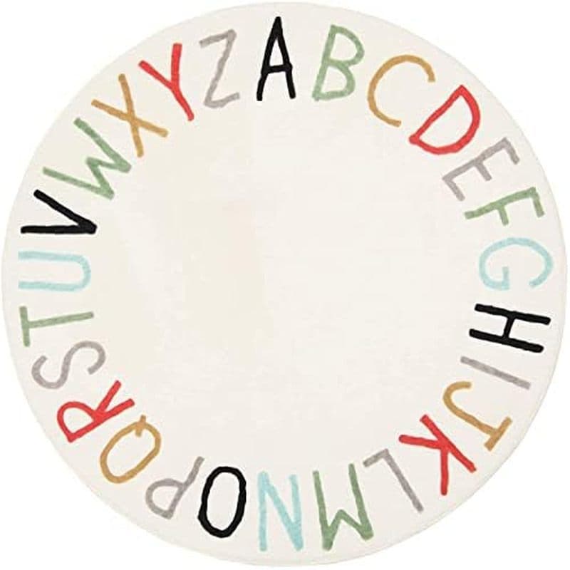 Topotdor Rainbow Round Kids Play Tapete Alfabeto Berçário Área Extra Grande Macio Rastejando Para Crianças Quarto De (71