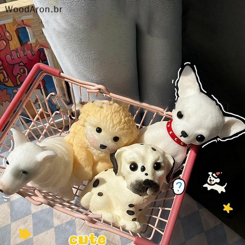 WoodAron Simulação Squeeze Toys TPR Dog Modelo Ornamento Estereoscópico Pitada Brinquedos Bonito Stress Aliviar Brinqued