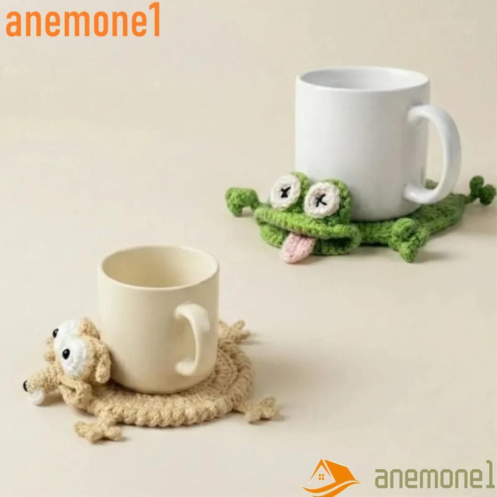 ANEMONE1 Porta-Copos De Esquilo De Crochê , Sapo Tecido Criativo Para Aliviar O Estresse , Pressionável