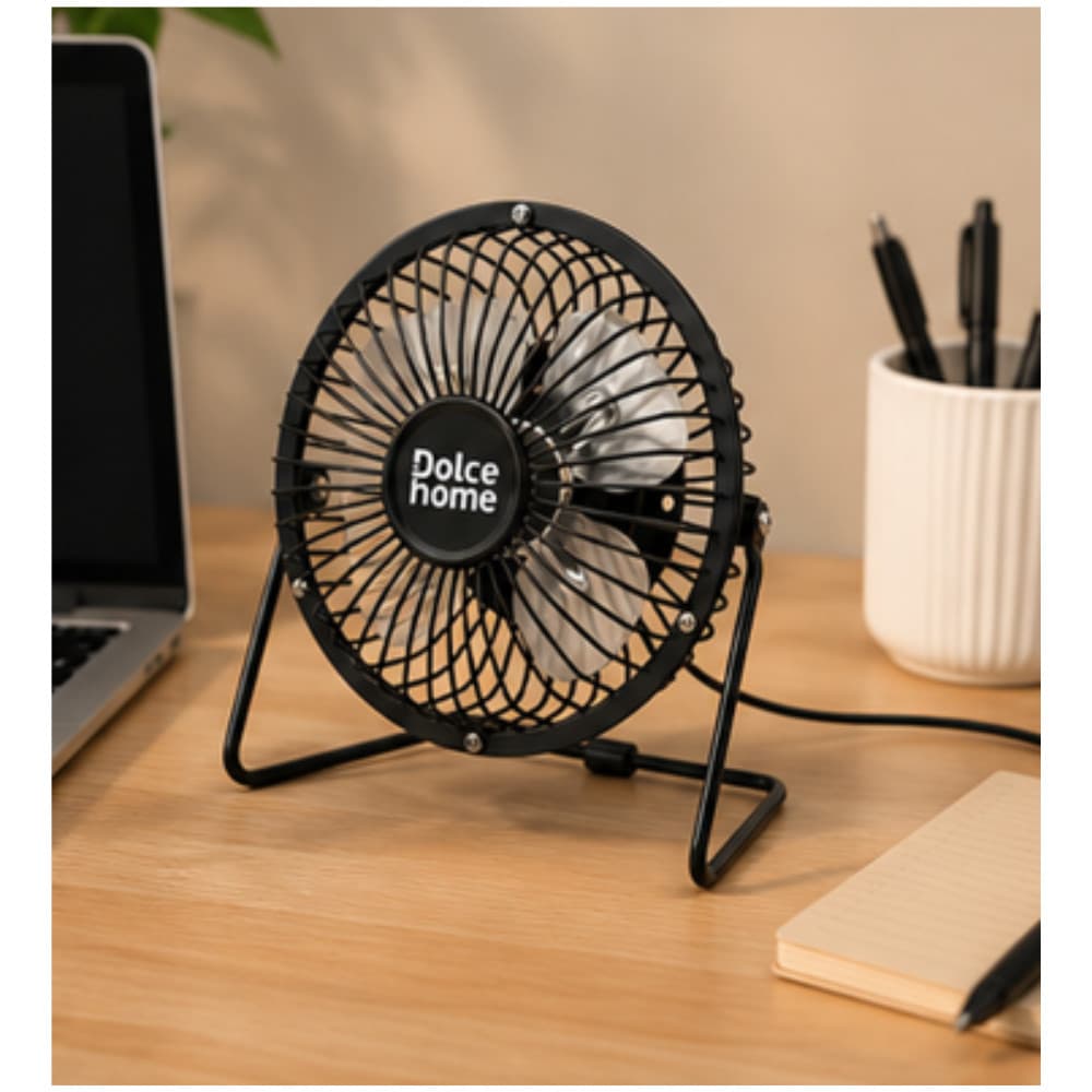 Mini Ventilador Usb Mesa Portátil Compacto Preto