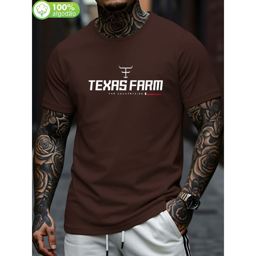 Camiseta Masculina Fazenda Do Texas Roupas De Algodão De Alta Qualidade Moda Masculina Presentes Para Homens