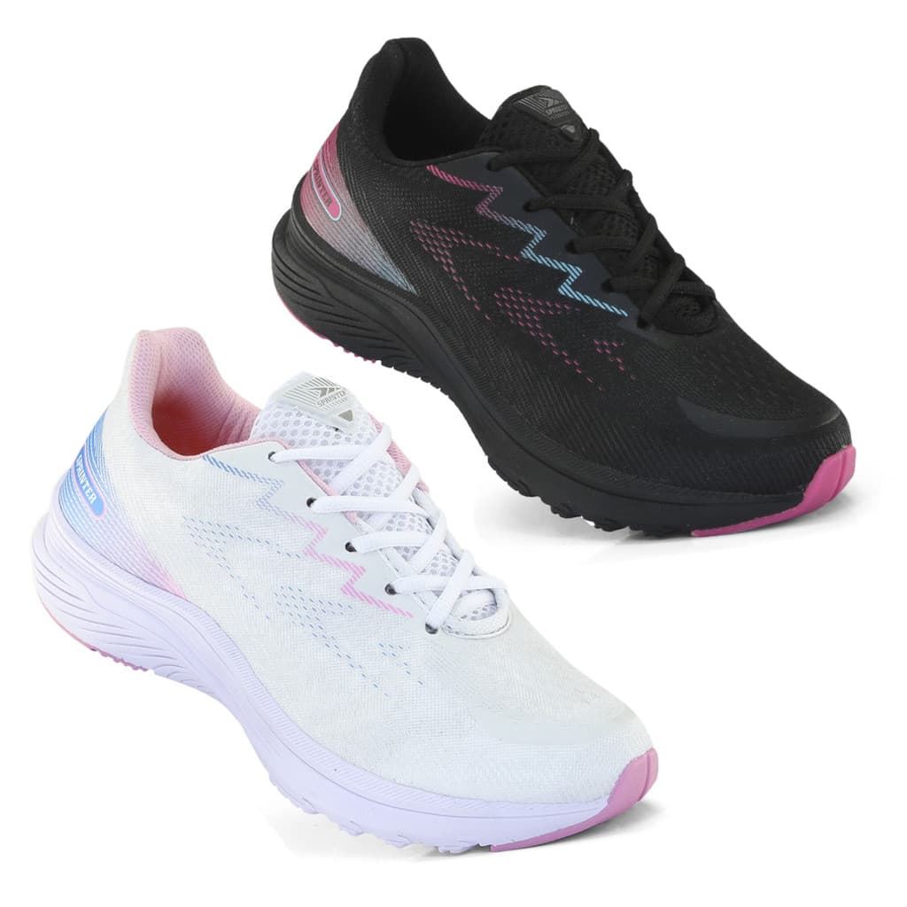 Kit 2 Tênis Adulto Feminino Casual e Esportivo Sola Micro Expandido e Confortável
