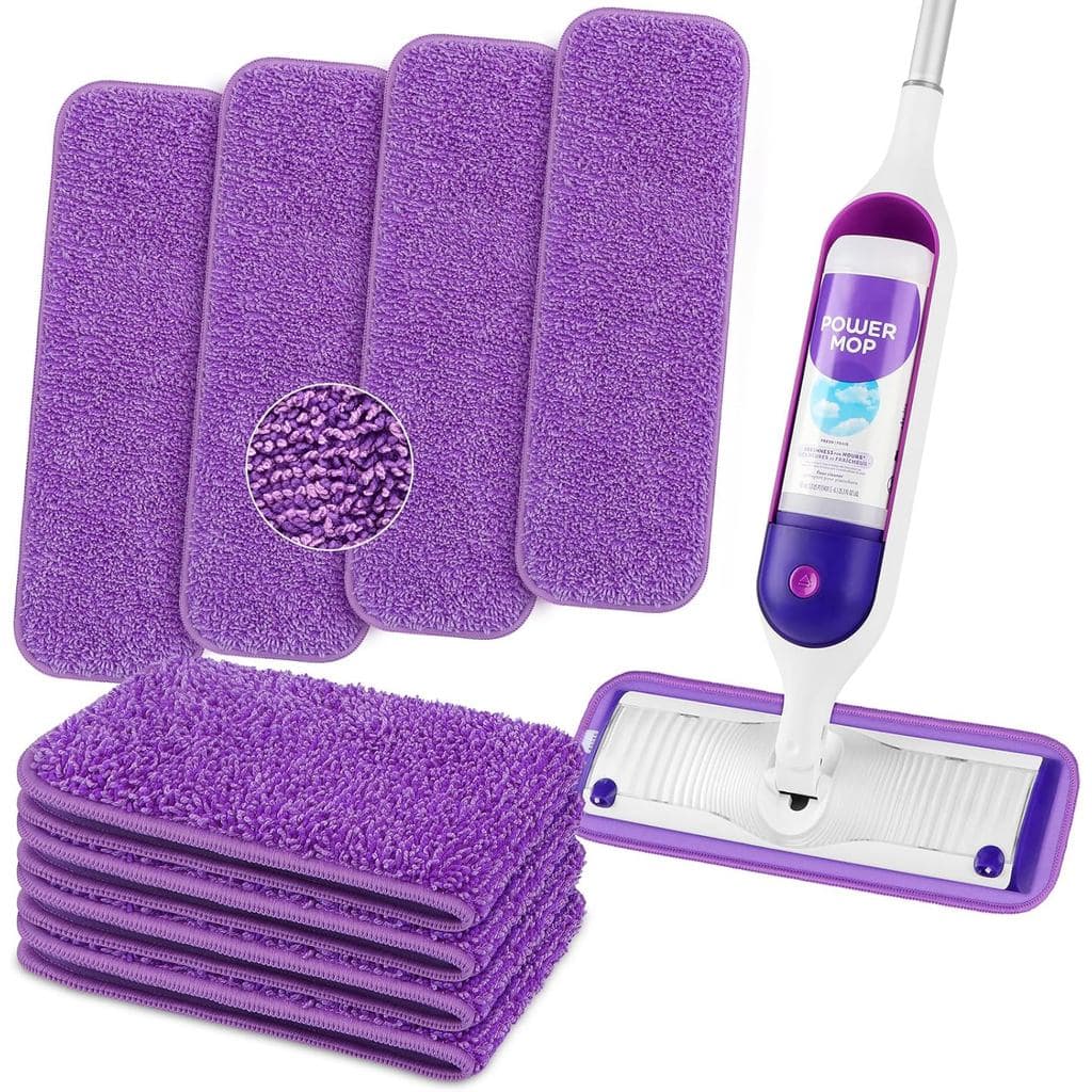 HOMEXCEL Almofadas de Microfibra Reutilizáveis para Mop Swiffer PowerMop, Pacote com 8 Unidades, Refil de Almofadas para
