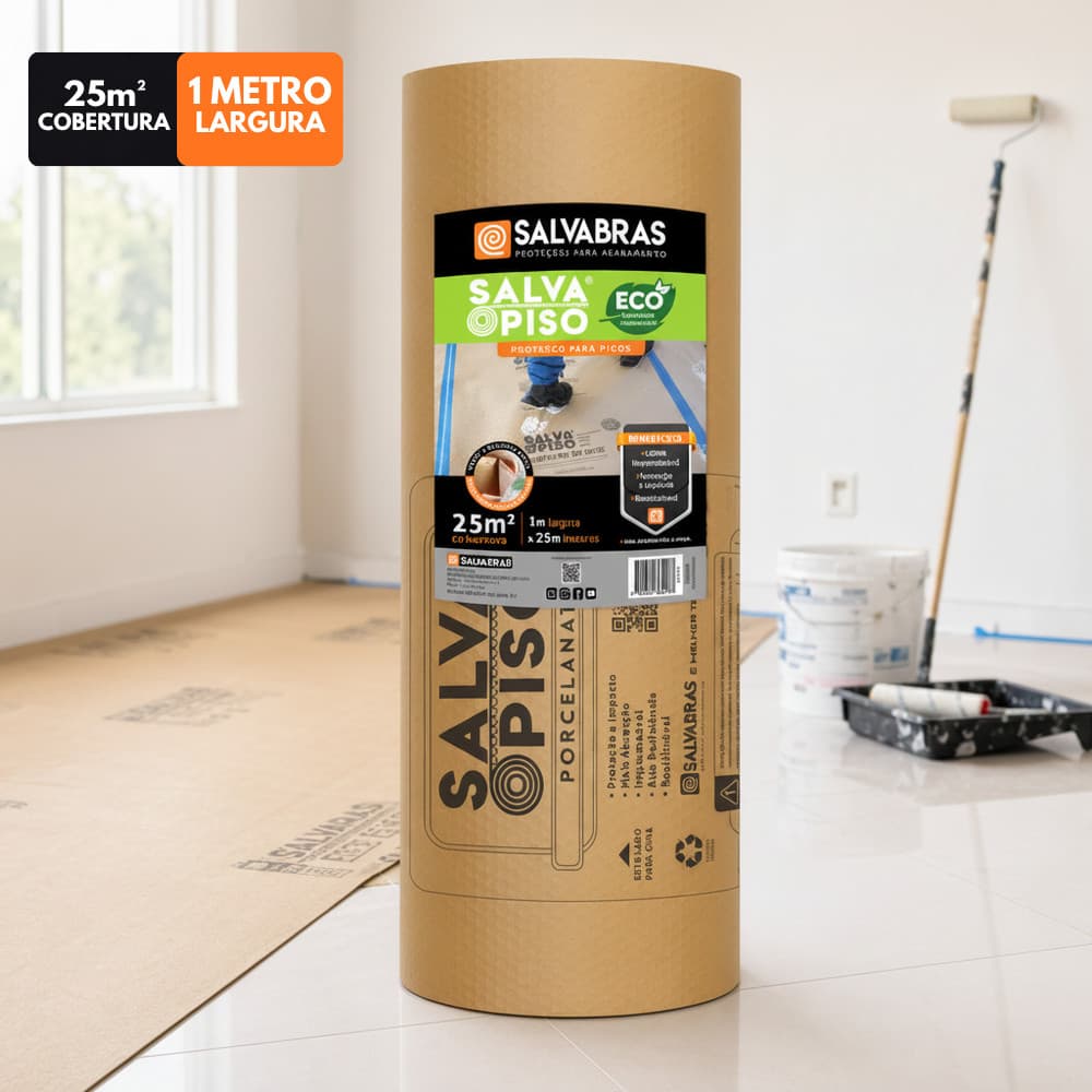 Salva Piso Eco Protetor Com Bolha 1x25m Salvabras Impermeável Porcelanato Casa Apartamento Obra