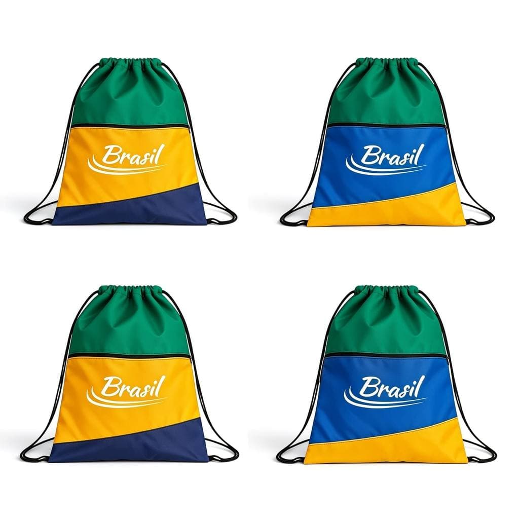 Bolsa Mochila Sacola  brasil de Treino Academia Lazer Impermeável Gym Bag