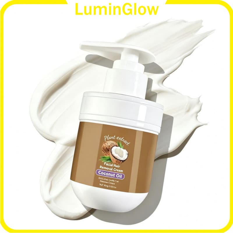 Creme Depilatório Facial com Óleo de Coco para Mulheres, Creme Depilatório Corporal com Extrato de Óleo de Coco, Remoção