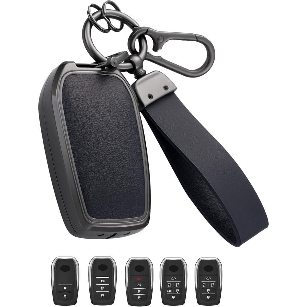 Key Fob Cover with Heavy-duty Keychain for Toyota Camry Sienna Venza Hilux Fortuner Highlander Corolla Prius