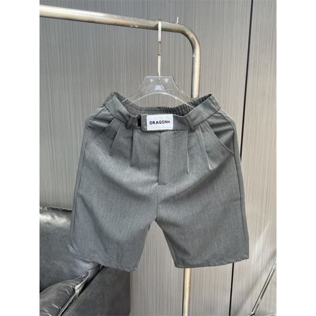 Terno Shorts masculino verão fino ajuste calças de cinco pontos High-end sentimento negócios gelo seda em linha reta tod