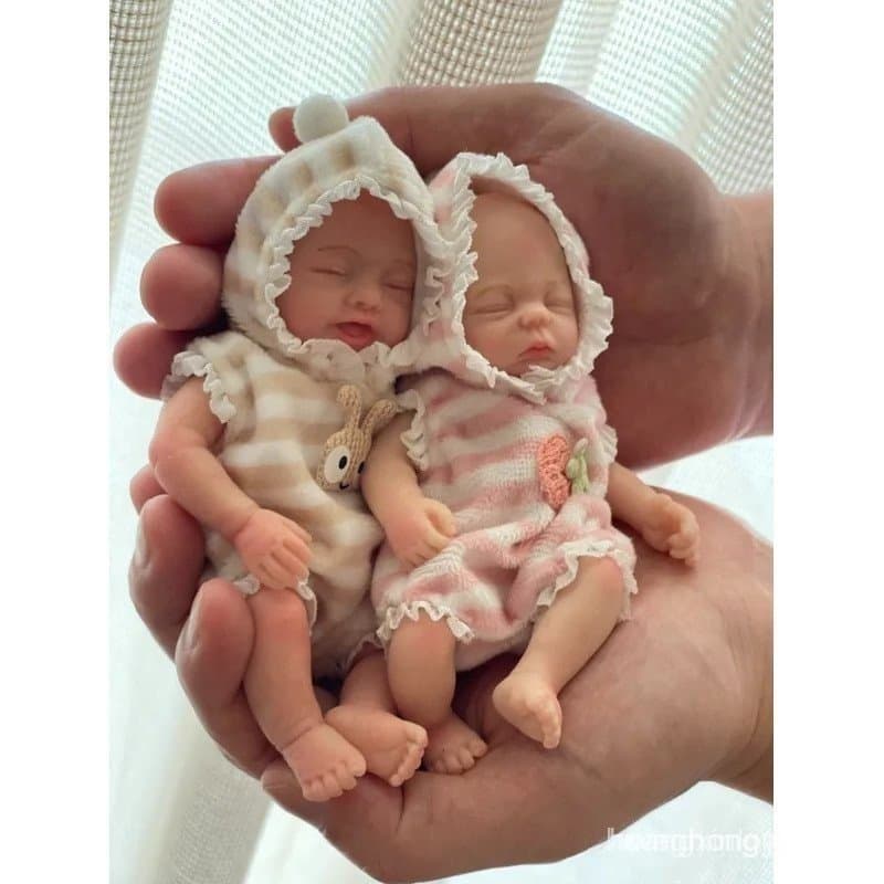 1pc Mini Boneca Reborn De Silicone Realista Artesanal Presente De Aniversário Para Pais PA7F VJ4S