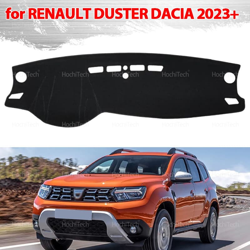 Para RENAULT DUSTER DACIA 2023 + Capa Do Painel Carro Traço Esteira Almofada Pára-Sol Protetor Solar Antiderrapante Aces