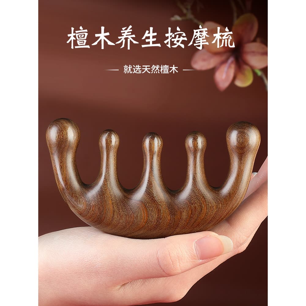 Pente de massagem para couro cabeludo, pente meridiano de cinco dentes, terapia de cabeça de cinco garras, pente de made