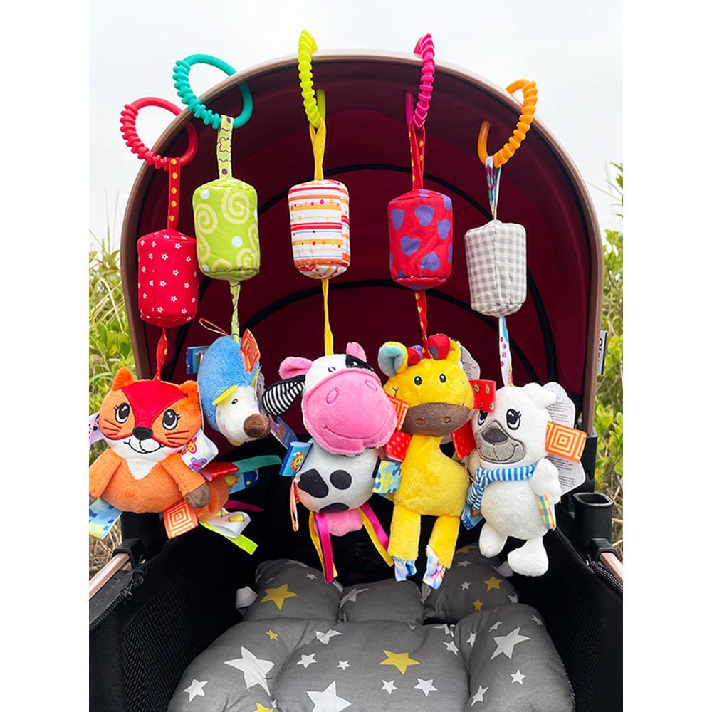 Bebê Animal preto branco vento carrilhão bebê cama de pelúcia pendurado sino brinquedo recém-nascido carrinho mordedor c