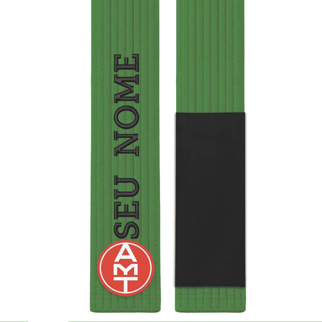 FAIXA DE JIU-JITSU VERDE BORDADA PERSONALIZADA - LINHA PREMIUM