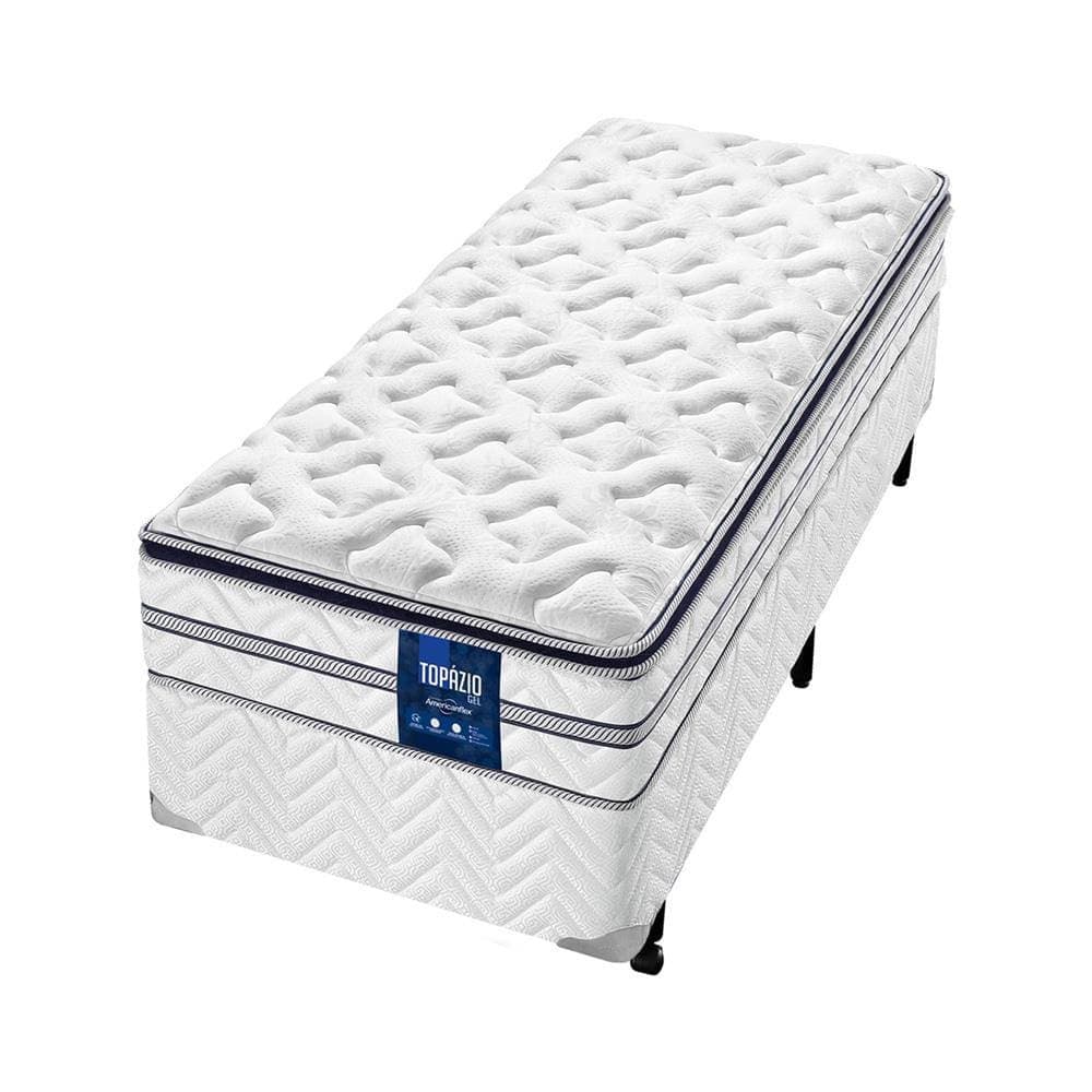 Cama Box Solteiro Topzio Gel com Pillow Top e Molas Ensacadas 30x88x188 cm AmericanFlex