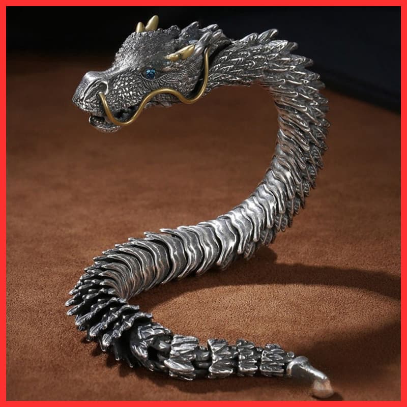 [XPChioce] Pulseira Retrô Masculina Em Forma De Dragão , Estilo Chinês , Liga De Cobre , Corrente De Quilha , Joias , Pr