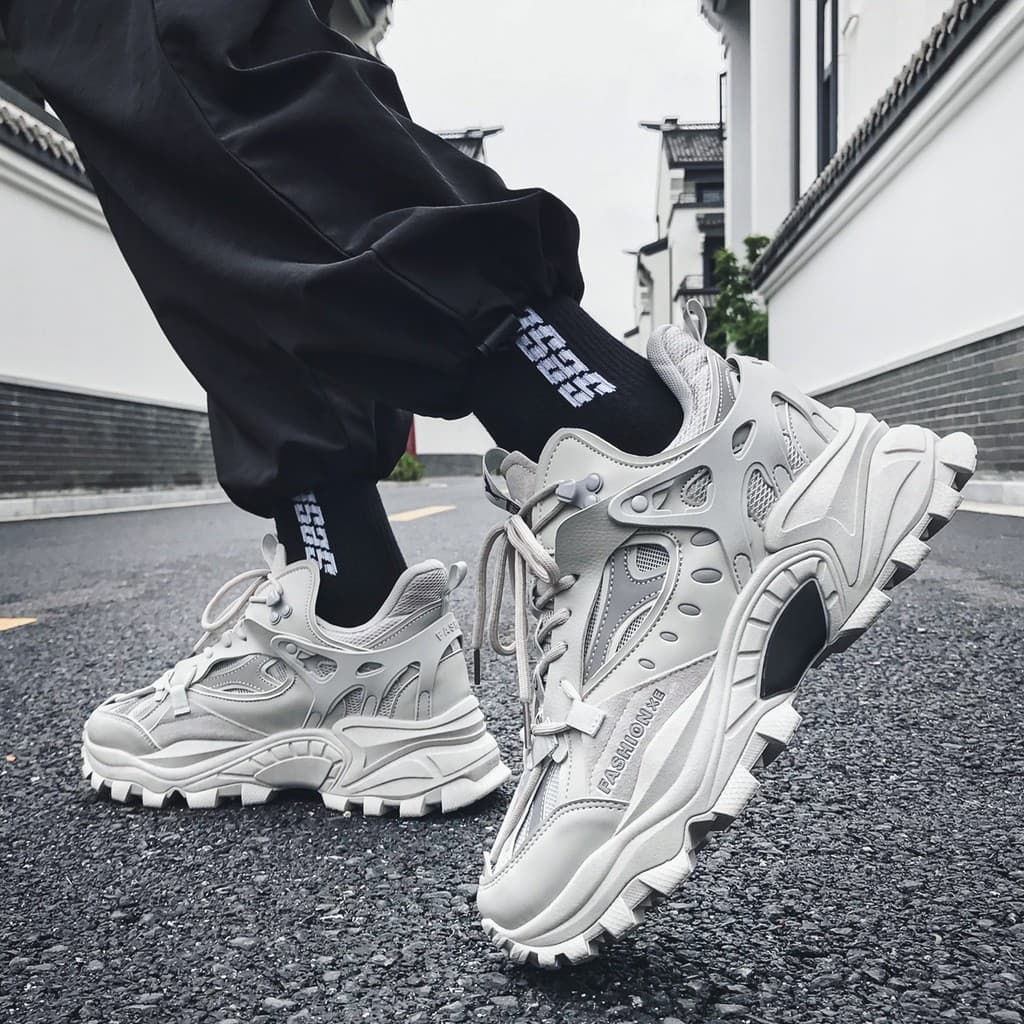 Papai sapatos masculinos verão 2026 novo estilo juventude All-Match estilo Hong Kong tênis de corrida na moda influencia